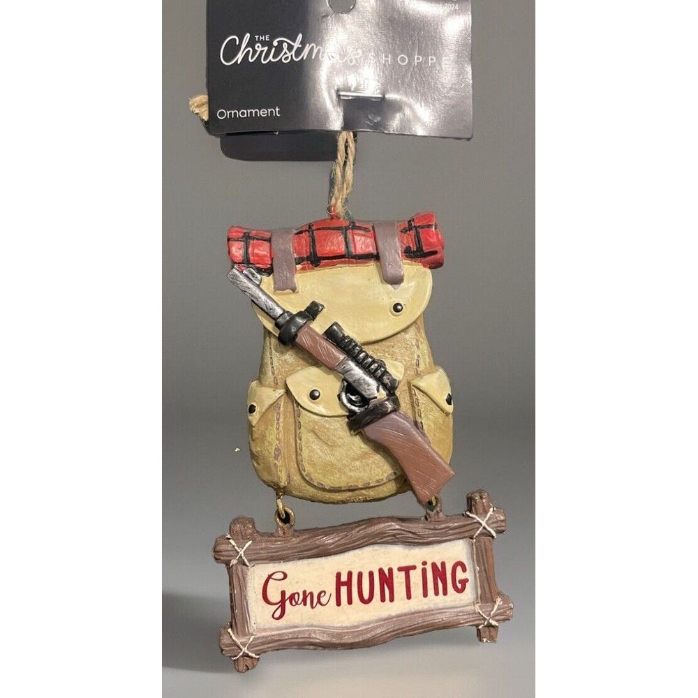 NEW ✨NWT Christmas Ornament Gone Hunting Backpack Gun